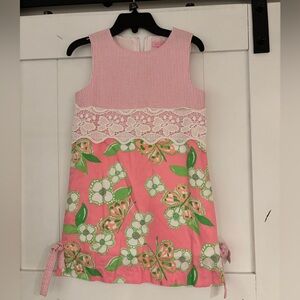 Lilly Pulitzer Pink and Green Floral Kids Dress